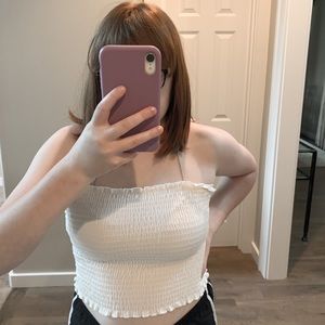 White ribbed Tube top